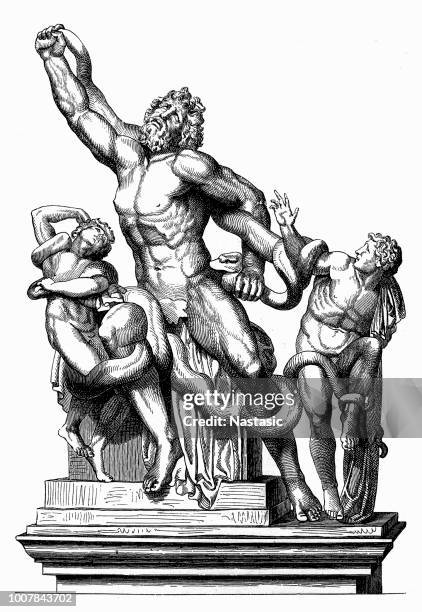 laocoon, the false priest - choking stock illustrations