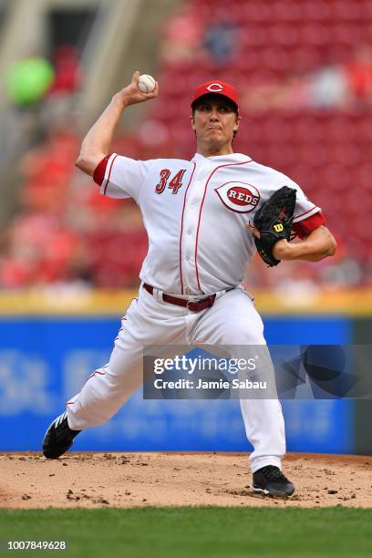 Homer Bailey of the Cincinnati Reds pitches against the St. Louis Cardinals at Great American Ball Park on July 24, 2018 in Cincinnati, Ohio.