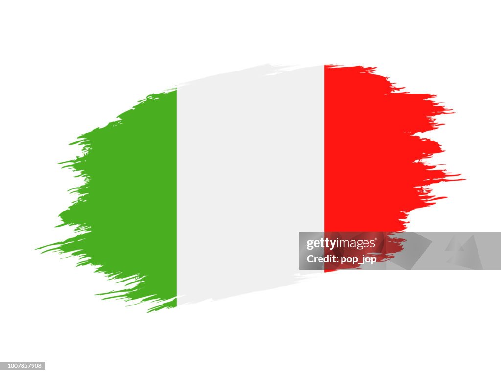 Italia - Grunge Flag Vector Flat Icon