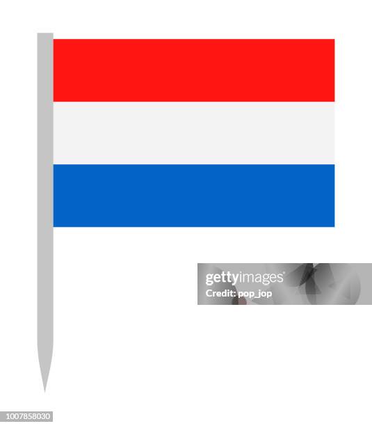 netherlands - vector flag pin flat icon - netherlands flag stock illustrations