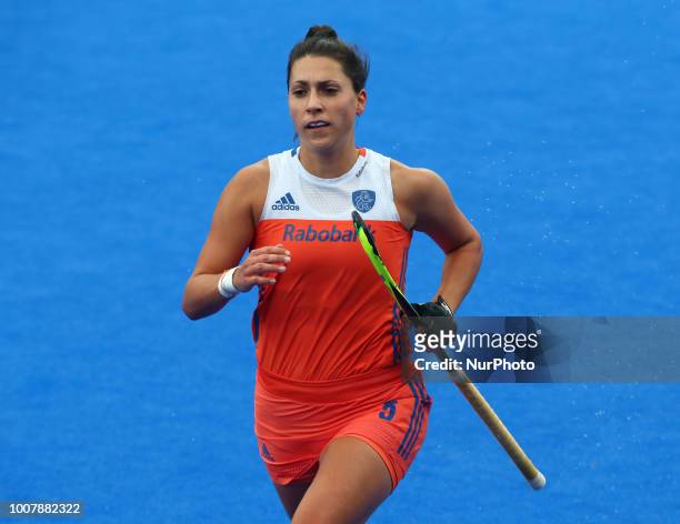 Malou of Netherlands during FIH Hockey Women's World Cup 2018 Day eight match Pool A game 22 between Italy and Netherlands at Lee Valley Hockey &amp;...