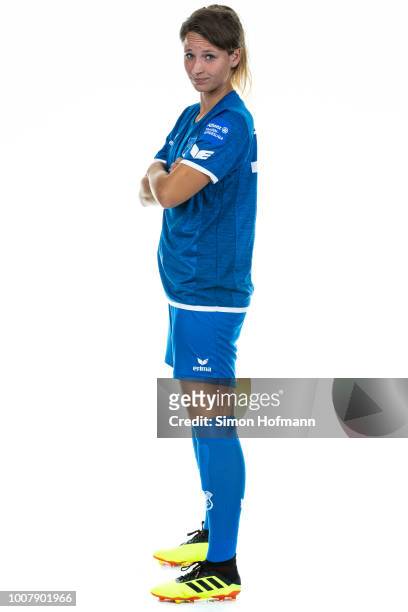 Sylvia Arnold of SC Sand poses during the Allianz Frauen Bundesliga Team Presentation on July 29, 2018 in Willstatt, Germany.