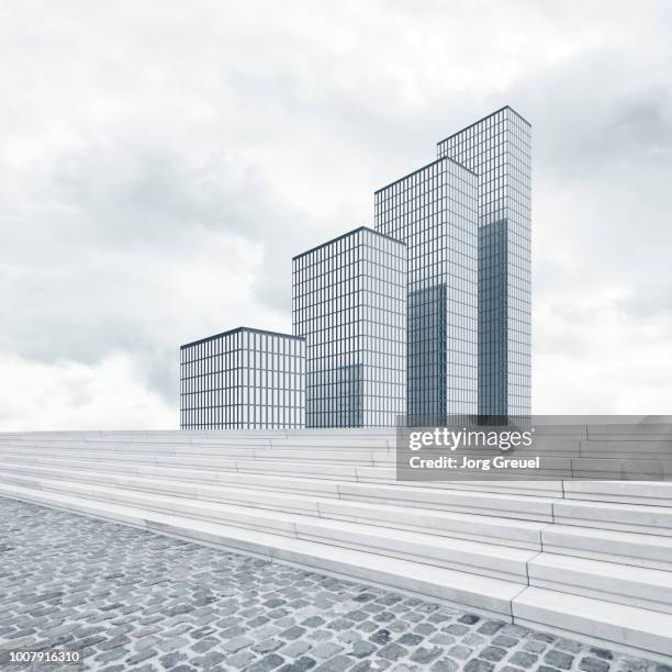 high rise office buildings - horizontal graph stock pictures, royalty-free photos & images