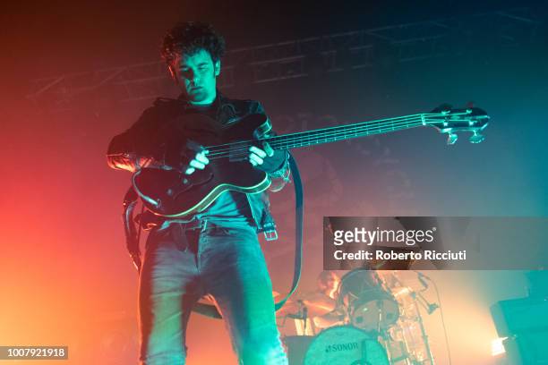 Robert Levon Been and Leah Shapiro of Black Rebel Motorcycle Club perform live on stage at O2 Academy Glasgow on July 30, 2018 in Glasgow, Scotland.