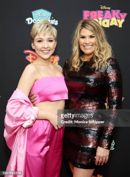 Actors Cozi Zuehlsdorff and Heidi Blickenstaff attend the "Freaky Friday" New York Premiere at The Beacon Theatre on July 30, 2018 in New York City.