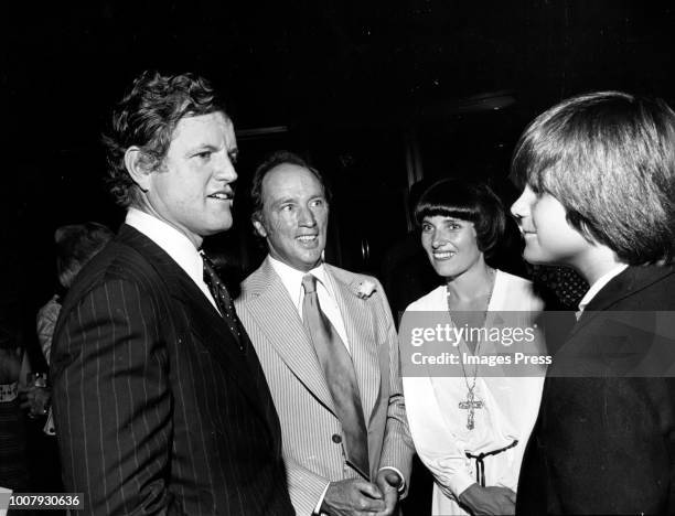 Ted Kennedy, Piere Trudeau and Margaret Trudeau circa 1981 in New York.