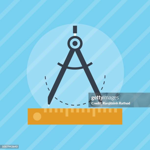 precision - drawing compass stock illustrations