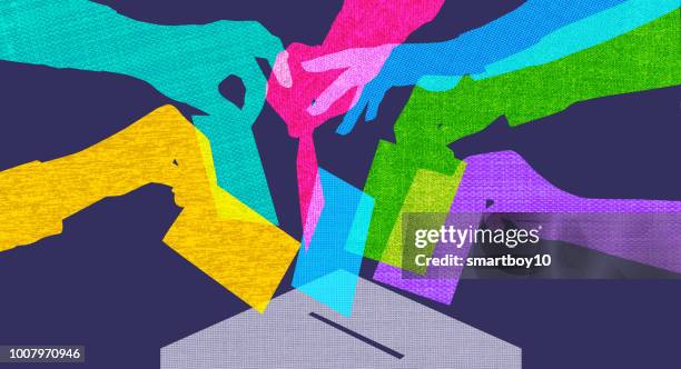 ilustraciones, imágenes clip art, dibujos animados e iconos de stock de de votar  - elección