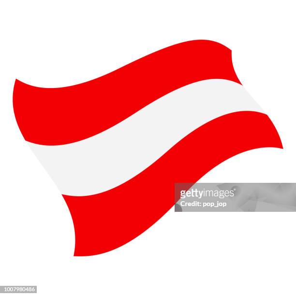 austria - flying flag vector flat icon - austria flag stock illustrations