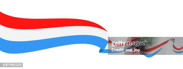 ilustrações, clipart, desenhos animados e ícones de luxemburgo - fita bandeira vector ícone plana - luxemburgo benelux