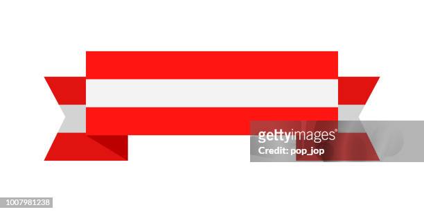 austria - ribbon flag vector flat icon - austria flag stock illustrations