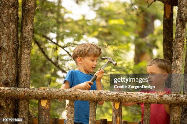 building tree house - playhouse stock pictures, royalty-free photos & images