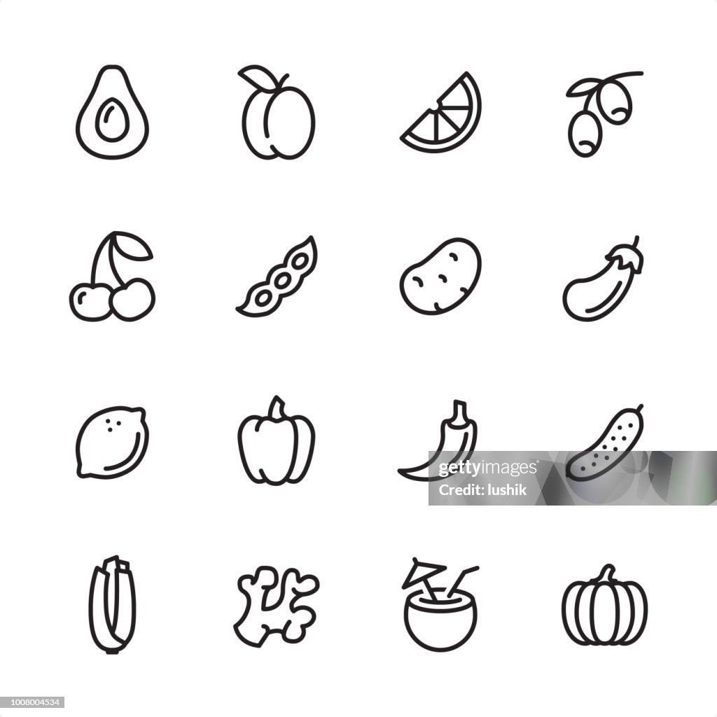 Veganes Essen - Gliederung-Icon-set