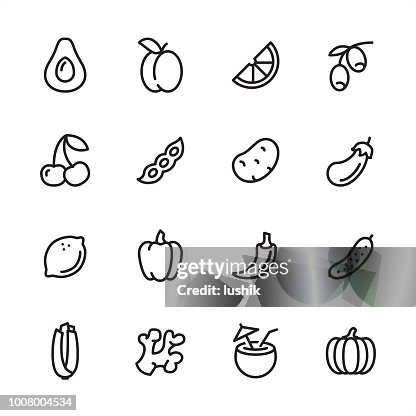Vegan Food - jeu d’icônes Vegan Food - jeu d’icônes