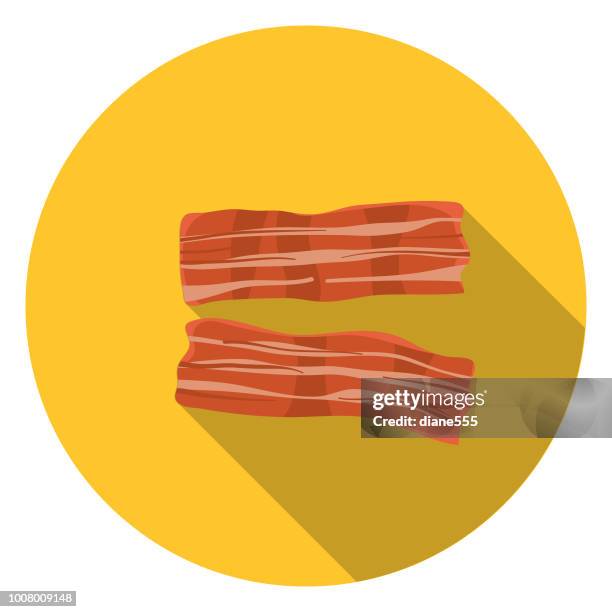 fresh bacon meat icon - bacon bits stock illustrations