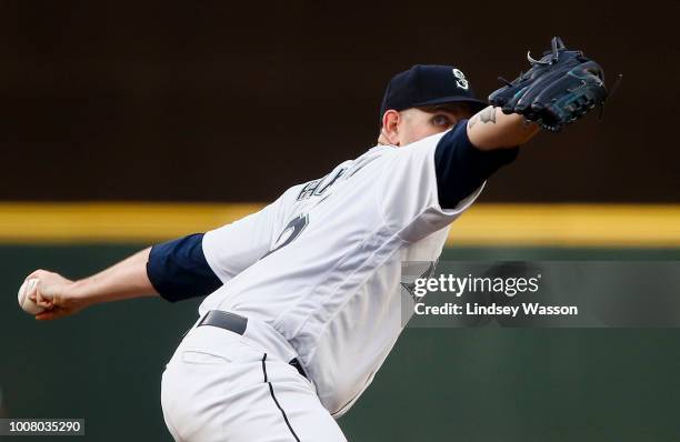 James Paxton of the Seattle Mariners delivers against the Houston Astros in the second inning at Safeco Field on July 30, 2018 in Seattle, Washington.