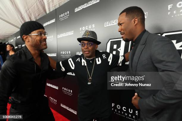 Recording artist Maxwell, director Spike Lee, and actor Corey Hawkins attend the "BlacKkKlansman" New York Premiere at Brooklyn Academy of Music on...