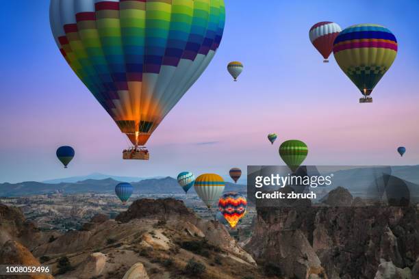 cappadocia balloon tour - rock hoodoo stock pictures, royalty-free photos & images