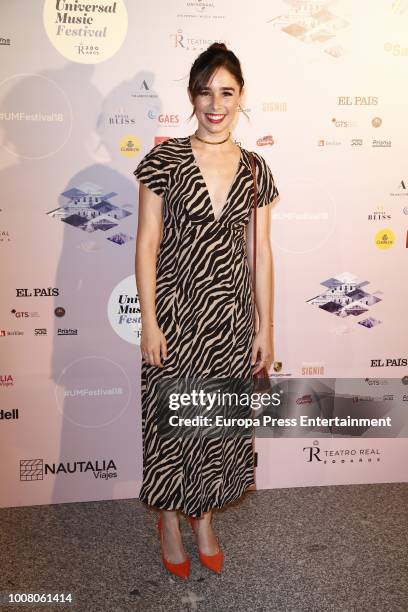 Candela Serrat attends the Steven Tyler concert photocall at Royal Theatre during Universal Music Festival on July 30, 2018 in Madrid, Spain.