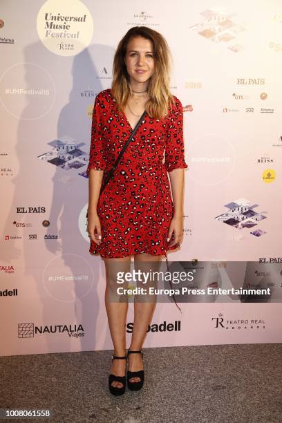 Andrea Guasch attends the Steven Tyler concert photocall at Royal Theatre during Universal Music Festival on July 30, 2018 in Madrid, Spain.