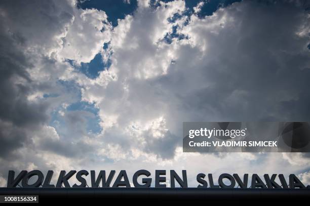 This picture taken on July 28, 2018 shows a Volkswagen construction plant in Bratislava, Slovakia. - A small country but ranked as a major automaker,...