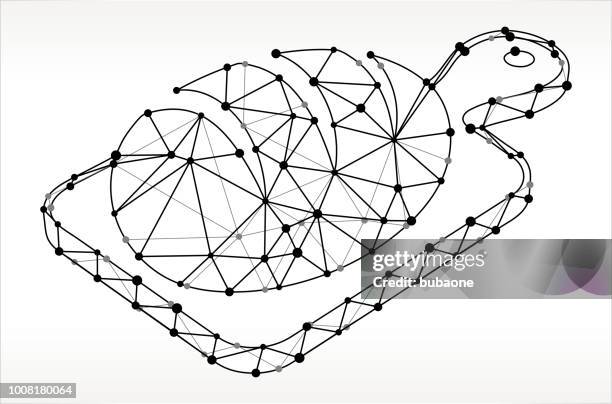 bread on cutting board triangle node black and white pattern - bread white background stock illustrations