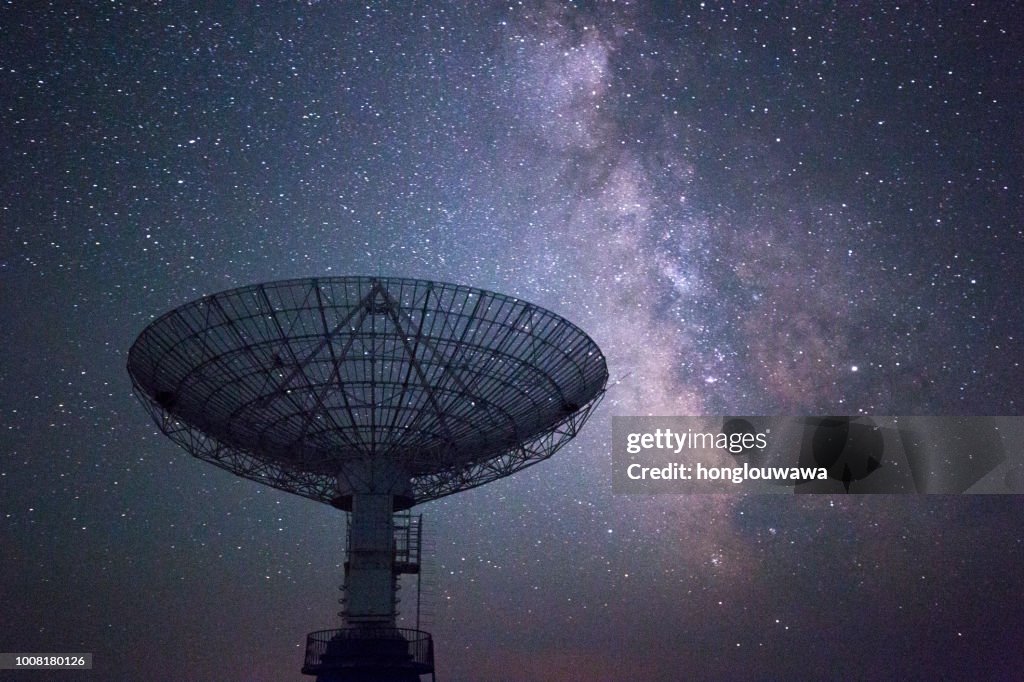 Galaxy und Radioteleskop
