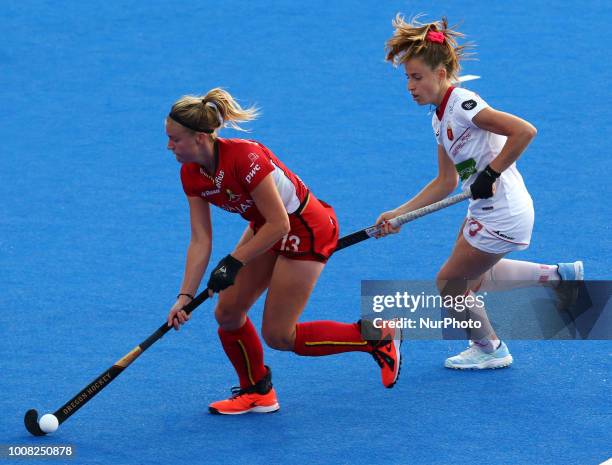 Alix of Belgium during FIH Hockey Women's World Cup 2018 Day Nine match Cross-Over game 26 between Belgium and Spain at Lee Valley Hockey &amp;...