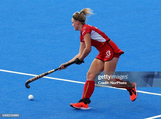 Alix of Belgium during FIH Hockey Women's World Cup 2018 Day Nine match Cross-Over game 26 between Belgium and Spain at Lee Valley Hockey &amp;...