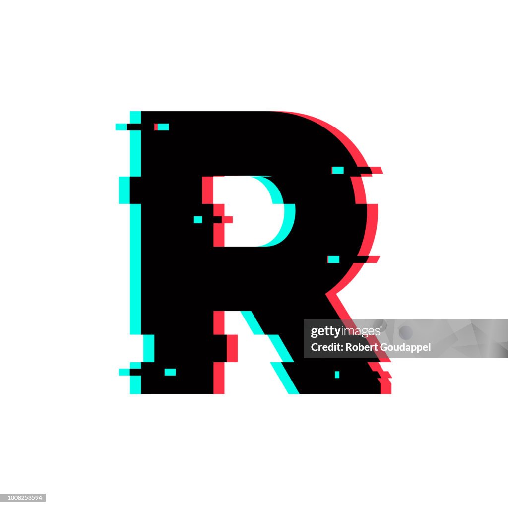 Distortion Letter R Vector Logo Letter R Glitch Distortion High-Res Vector Graphic - Getty ...