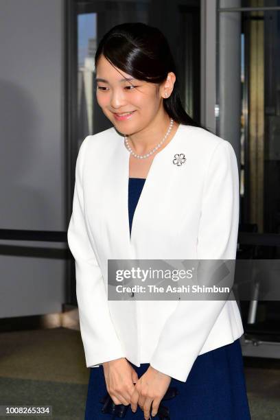 Princess Mako of Akishino is seen on arrival at Narita International Airport after visiting Brazil on July 31, 2018 in Narita, Chiba, Japan.