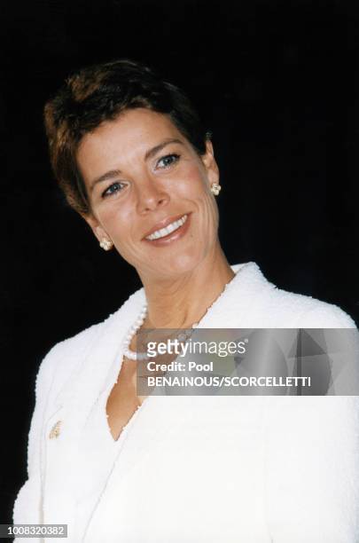 La princesse Caroline a remis les prix du concours de bouquets, le 4 mai 1997 à Monaco.