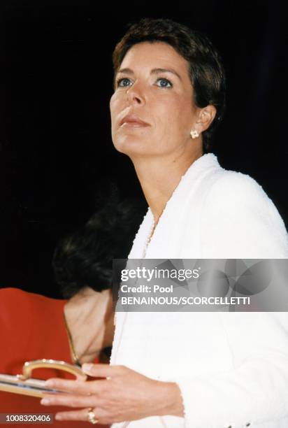 La princesse Caroline a remis les prix du concours de bouquets, le 4 mai 1997 à Monaco.