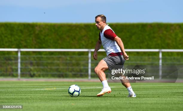 Xherdan Shaqiri of Liverpool during a training session on July 31, 2018 in Evian-les-Bains, France.