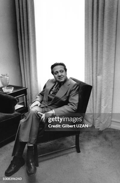 Le ministre des affaires étrangères et futur président de la république portugaise Mario Soares en août 1974 à Lisbonne, Portugal.