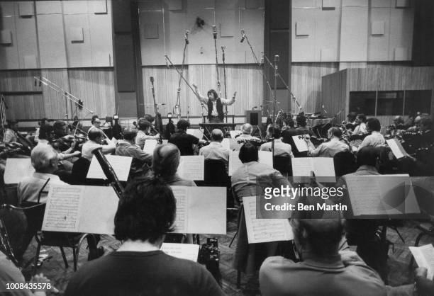 Andre Previn The Good Company rehearsing orchestra Spring 1974.