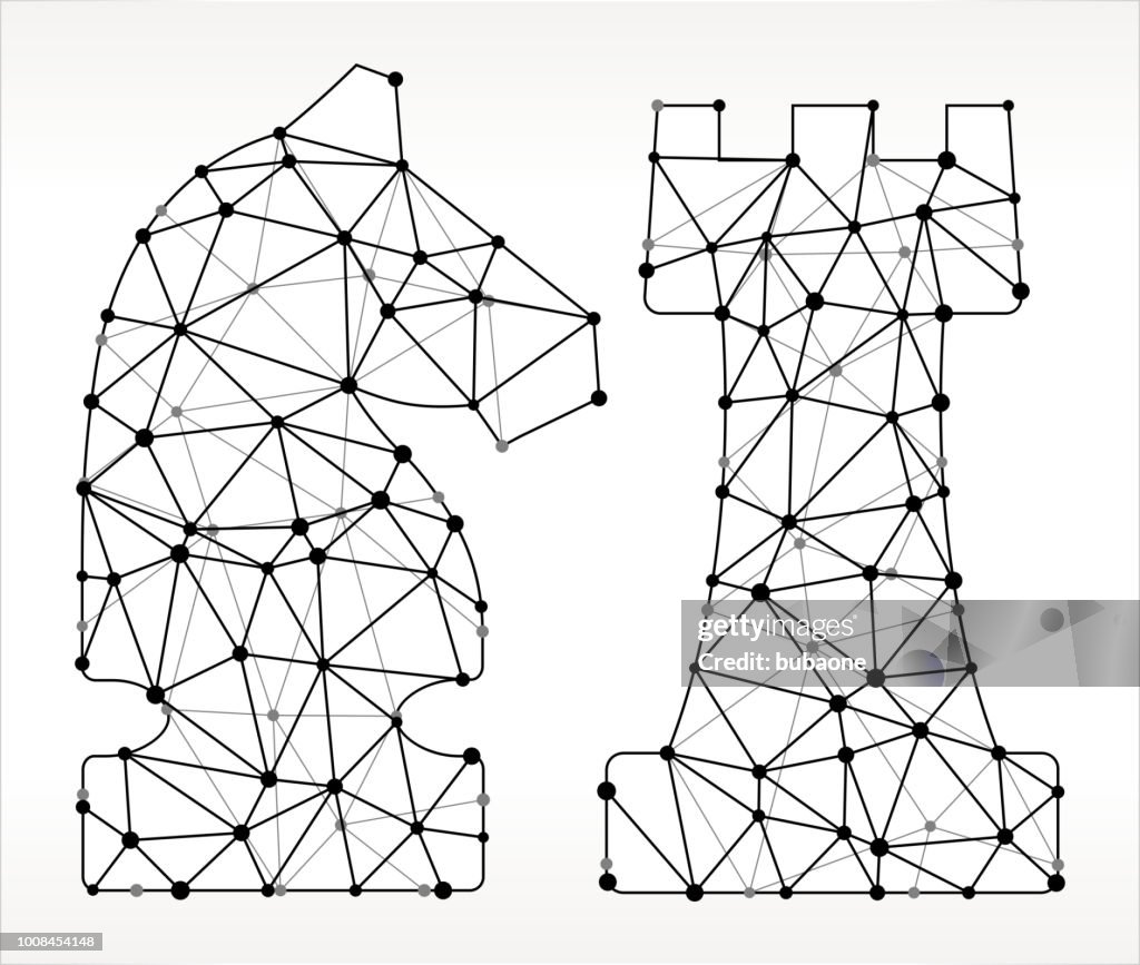 Knight Castle Triangle Node Black And White Pattern High-Res Vector ...