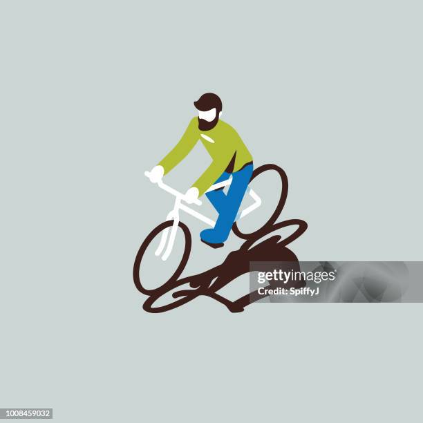 isometrische vektor person - fahrrad fahren stock-grafiken, -clipart, -cartoons und -symbole