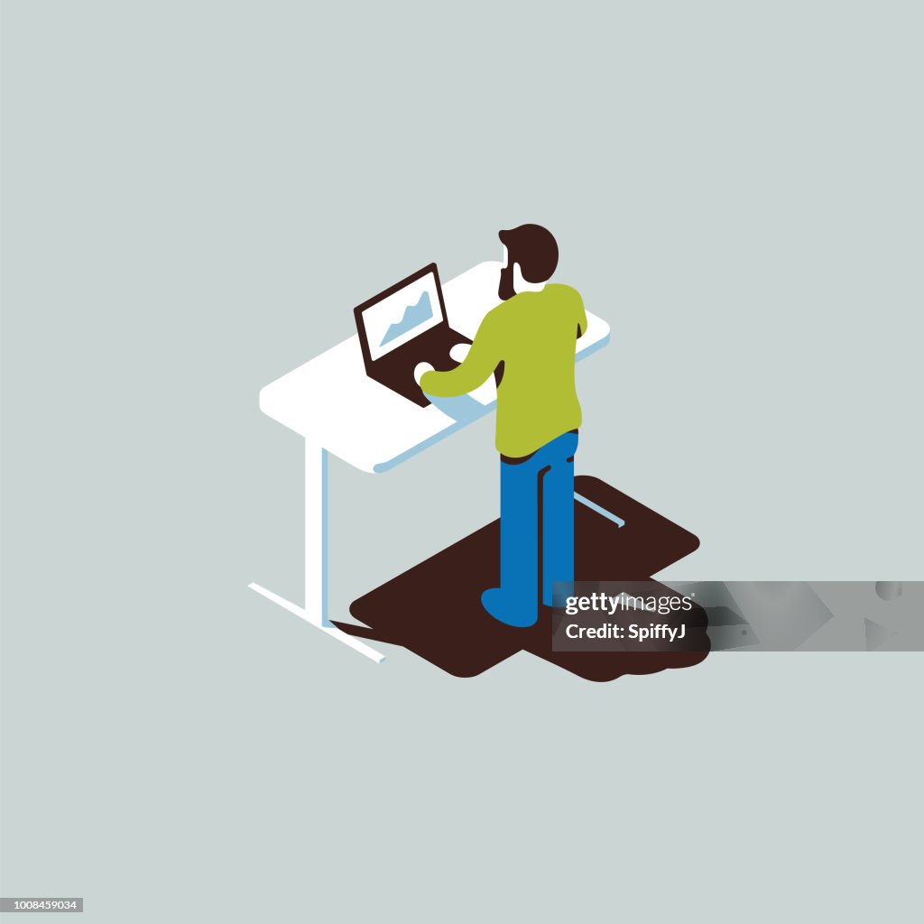 Isometric office worker
