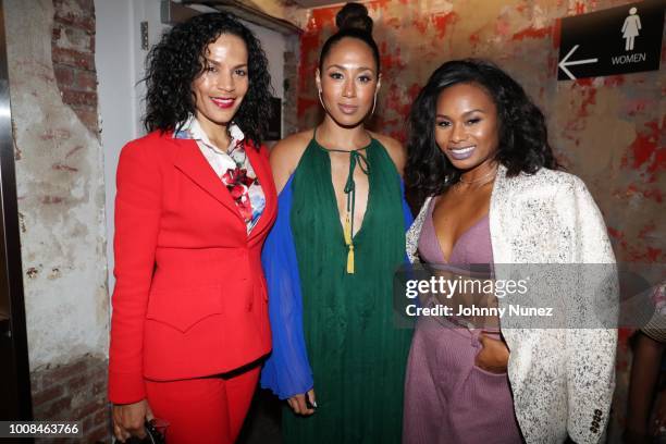Crystal McCrary McGuire, Margot Bingham, and Chyna Layne attend the "BlacKkKlansman" New York Premiere at Brooklyn Academy of Music on July 30, 2018...