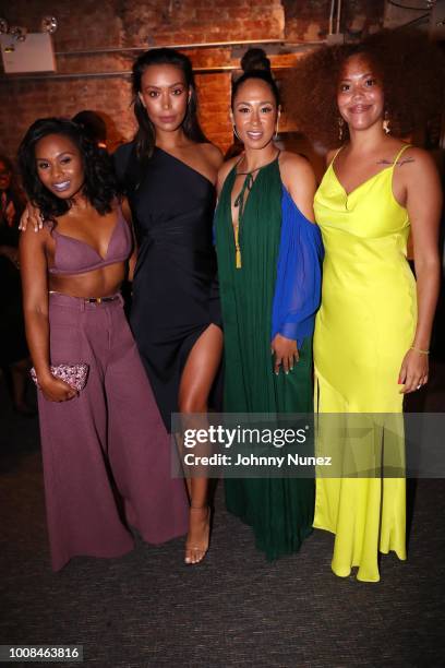 Chyna Layne, Ilfenesh Hadera, and Margot Bingham attend the "BlacKkKlansman" New York Premiere at Brooklyn Academy of Music on July 30, 2018 in New...