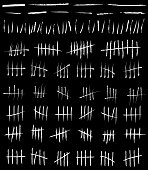 Creative vector illustration of counting waiting tally number marks isolated on background. Crossed out line art design. Abstract concept graphic element