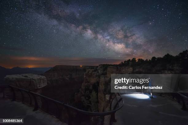 watching milky way in grand canyon - grand canyon national park stock pictures, royalty-free photos & images