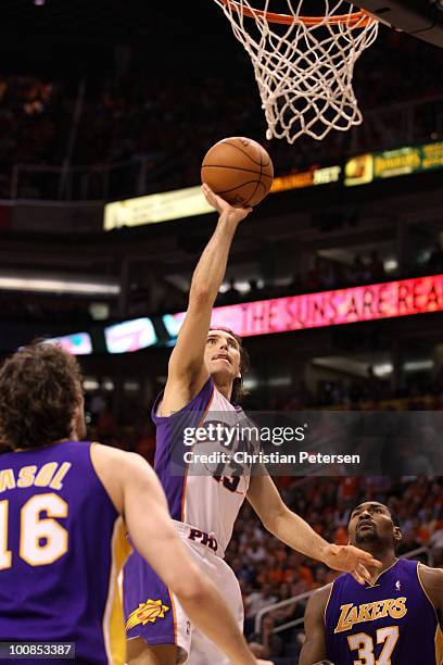 Steve Nash of the Phoenix Suns takes a shot against the Los Angeles Lakers in the second quarter of Game Four of the Western Conference Finals during...