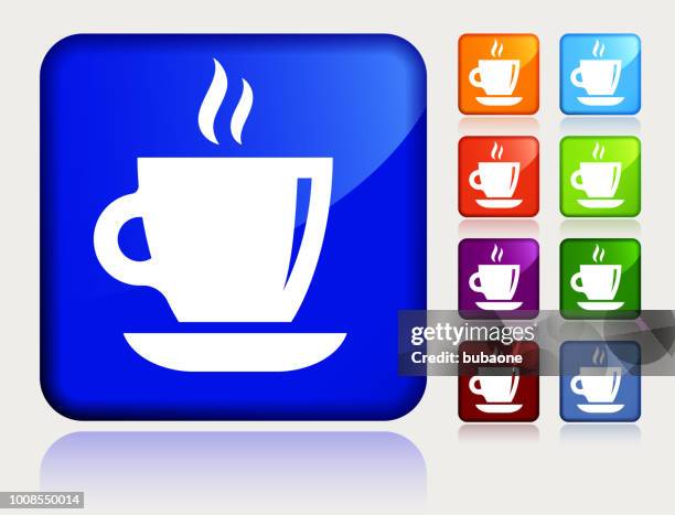 hot cup of coffee icon - sparkling afternoon tea stock illustrations