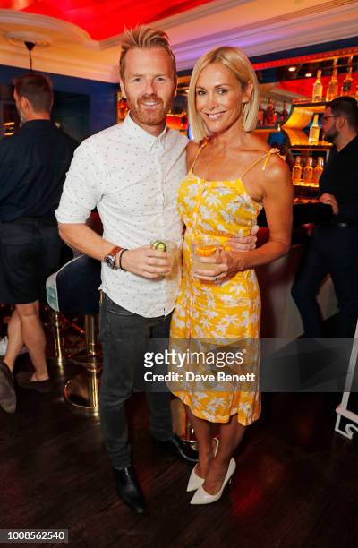 James Midgley and Jenni Falconer attend Casamigos Tequila's "Away for August" private dinner at Bagatelle on July 31, 2018 in London, United Kingdom.