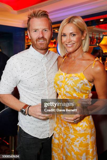 James Midgley and Jenni Falconer attend Casamigos Tequila's "Away for August" private dinner at Bagatelle on July 31, 2018 in London, United Kingdom.