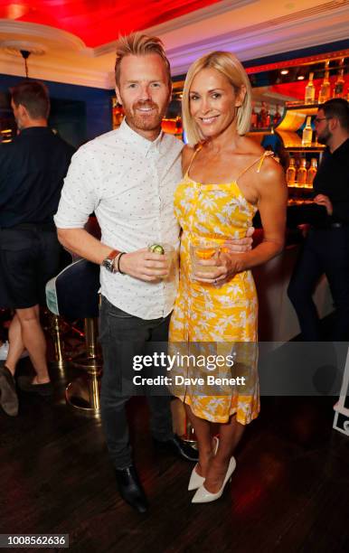 James Midgley and Jenni Falconer attend Casamigos Tequila's "Away for August" private dinner at Bagatelle on July 31, 2018 in London, United Kingdom.