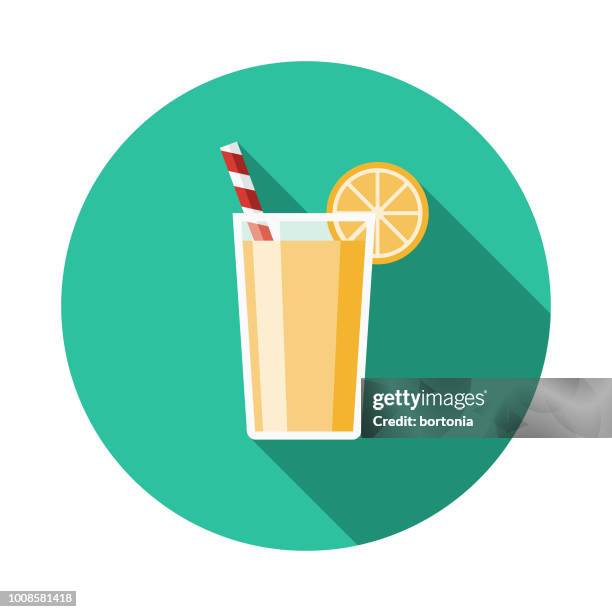 ilustrações, clipart, desenhos animados e ícones de curso de design plano de limonada & ícone de férias - lemon soda