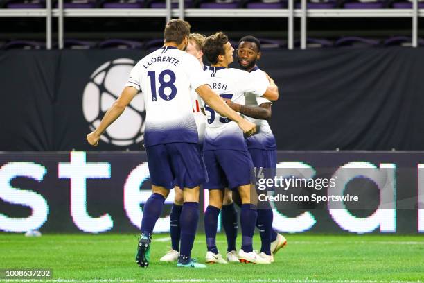 Tottenham Hotspur celebrates after midfielder Georges-Kévin Nkoudou scored in the 2nd half to make it 1-0 during the International Champions Cup...